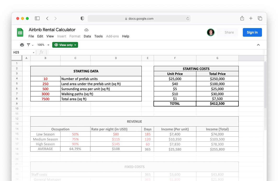 Airbnb Revenue Calculator
